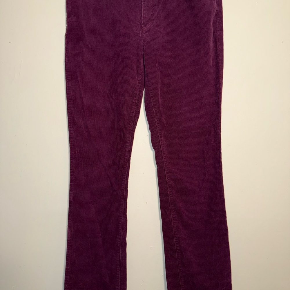 LOFT Rich Plum Corduroy Flare Pants